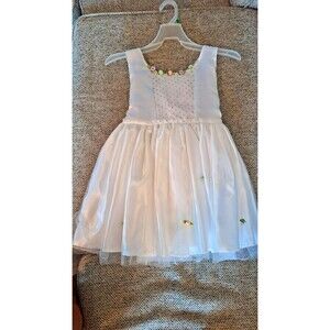 GIRLS 3 PC WH FLOWER GIRL‎ DRESS/COSTUME W/hairband/veil SIZE S by  POPATU NEW